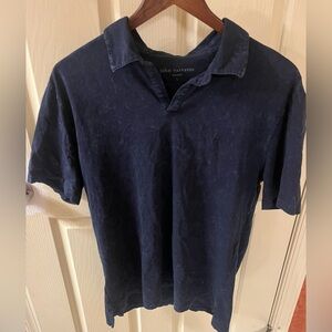John Varvatos Bodhi Polo Shirt - Size Large, Navy Marble Wash